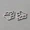Alloy Pendants, Hollow, Dog Paw Prints Charms, Platinum, 19x16.5x1.5mm, Hole: 1.8mm