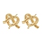 Brass Stud Earring Findings, Nickel Free, Heart, with Loop, Real 18K Gold Plated, 16.5x19mm, Hole: 1.5mm, Pin: 0.7mm