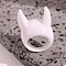 Devil Horn Resin Finger Rings, White, Inner Diameter: 17mm