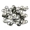 Iron Bead Caps, Cadmium Free & Lead Free, Disc, Silver, 8x1.8mm, Hole: 1mm