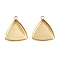 304 Stainless Steel Pendant Cabochon Settings, Ion Plating(IP), Real 18K Gold Plated, Triangle, Tray: 10x10.5mm, 12.5x11x1.5mm, Hole: 1.2mm
