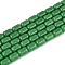 Opaque Glass Beads Strands, Barrel, Sea Green, 6~6.5x4~5mm, Hole: 0.7~0.8mm, about 64~65pcs/strand, 15.75~15.94''(40~40.5cm)