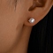 Elegant 925 Silver Freshwater Pearl Stud Earrings for Women's Daily Wear