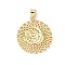 Brass Pendants, Real 18K Gold Plated, Moon, 25.5x23x2.5mm, Hole: 4.5x3.5mm