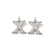 Initial Letter Brass Micro Pave Cubic Zirconia Pendants, Letter X, 9~10x4~10x1.5~2mm, Hole: 1.5mm