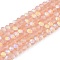 Transparent Glass Beads Strands, Faceted, Frosted, Half AB Color Plated, Rondelle, Light Coral, 2.9~3.3x2mm, Hole: 0.7mm, about 135~140pcs/strand, 32~34cm
