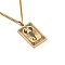 304 Stainless Steel Curb Chain Rectangle with Constellation Pendant Necklaces, Golden, Scorpio, 23.62 inch(60cm)