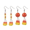 304 Stainless Steel with Plastic Dangle Earrrings, Halloween Theme, Mixed Shapes, Platinum, 61.5~68x14.5mm