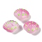 Handmade Lampwork Beads Strands, Shell Shapes, Flamingo, 16~16.5x12~13x9~10mm, Hole: 1.2mm, about 25pcs/strand, 16.14''(41cm)