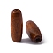 Retro Wooden Beads, Dyed, Oval, Saddle Brown, 22x8mm, Hole: 2mm