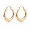 Brass Hoop Earrings, Nickel Free, Real 18K Gold Plated, 43x38x8mm