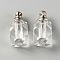 Glass Bottle Locket Pendants, Hair Keepsake Urn Ashes Charms, Rectangle, Clear, 17.5x8.8x8.8mm, Hole: 1.8mm