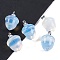 Opalite Pendants, Acorn Charms with 201 Stainless Steel Snap on Bails, Stainless Steel Color, 29~30x20mm, Hole: 6x3mm