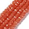 Baking Painted Imitation Jade Glass Bead Strands, Faceted Rondelle, Tomato, 4x3mm, Hole: 1mm, about 105~110pcs/strand, 38~39cm
