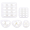 5Pcs 5 Styles Plastic Clay Pressed Molds, Clay Cutters, Clay Modeling Tools, for DIY Earring Making, Flower & Leaf, White, 17.5~37.5x15.5~37.5x11mm, 1pc/style