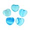 Dyed Natural Freshwater Shell Pendants, Heart Charms, Deep Sky Blue, 32~33x32.5~33x2~3mm, Hole: 2.5mm