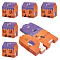 Halloween Theme Paper Boxes, Packaging Carton Boxes, House with Cat Pattern, Orange, 8.5x11x12cm