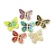 Rack Plating Brass Enamel Pendants, Long-Lasting Plated, Lead Free & Cadmium Free, Butterfly Charms, Real 18K Gold Plated, Mixed Color, 14.5x22.5x3mm, Hole: 1.5mm
