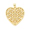 Brass Micro Pave Cubic Zirconia Pendants, Cadmium Free & Lead Free, Heart Charms, Real 16K Gold Plated, 27x26x2.5mm, Hole: 5x3.5mm