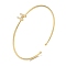 Rack Plating Brass Micro Pave Clear Cubic Zirconia Letter Open Cuff Bangles, Torque Bangles for Women, Real 18K Gold Plated, Lead Free & Cadmium Free, Letter H, Inner Diameter: 1-7/8x2-1/4 inch(4.8x5.8cm)