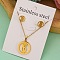 Stainless Steel Pendant Necklaces & Stud Earrings Sets, Golden, Human, 400mm