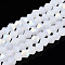 Imitation Jade Bicone Frosted Glass Bead Strands, Half AB Color Plated, Faceted, Snow, 2.9~3.3x2.5mm, Hole: 0.7mm, about 135~140pcs/strand, 38~40cm