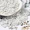 Glass Seed Beads, Peanut, White, 3.5~4x2~2.5x2~2.3mm, Hole: 0.8mm, about 8000pcs/pound
