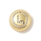 Rack Plating Brass & Cubic Zirconia Pendants, Cadmium Free & Lead Free, Long-Lasting Plated, Flat Round with Letter, Letter L, 13x7mm, Hole: 4x3mm