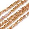 Electroplate Glass Bead Strands, AB Color Plated, Faceted, Triangle, Dark Goldenrod, 3~3.5x2~3x2~3mm, Hole: 0.7mm, about 144pcs/strand, 11 inch