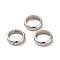 Non-Tarnish 201 Stainless Steel Bead Frames, Ring, Stainless Steel Color, 9x2.5mm, Hole: 1mm