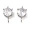Brass Micro Pave Clear Cubic Zirconia Pendants, Polygon Charm, Platinum, 11x6.5x4.5mm, Hole: 1.8mm