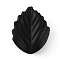 Silicone Beads, Leaf, Black, 24~24.5x19~19.5x7~7.5mm, Hole: 2mm
