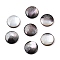 Natural Black Lip Shell Carved Cabochons, Flat Round, 9x2mm