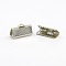 Iron Ribbon Crimp Ends, Nickel Free, Platinum, 7x13mm, Hole: 2mm