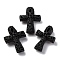 Cinnabar Beads, Carved Lacquerware, Ankh Cross, Black, 30x22x8.5mm, Hole: 1.6mm