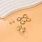 3 Pairs Elegant Stainless Steel Earring Sets, Real 18K Gold Plated, White, 5~13mm