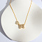 Heart Initial Brass Micro Pave Clear Cubic Zirconia Pendant Necklaces, Golden, Letter W, 16.14 inch(41cm)