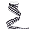 Cloth Ribbon, Tartan, Black, 2-1/2 inch(63mm), about 10.00 Yards(9.14m)/Roll
