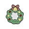 Christmas Theme Zinc Alloy Enamel Pin Brooch for Backpack Clothes, Christmas Wreath, 27x24mm