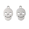 Non-Tarnish 316 Surgical Stainless Steel Pendants, Laser Cut, Skull Charm, Stainless Steel Color, 15.5x9.5x1mm, Hole: 1.5mm