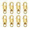 8Pcs 925 Sterling Silver Lobster Claw Clasps, with 925 Stamp, Golden, 10.5mm, Hole: 1mm