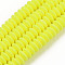 Handmade Polymer Clay Beads Strands, Flat Round, Yellow, 8.5~9x3.5mm, Hole: 1.6mm, about 112pcs/strand, 15.75 inch~16.14 inch(40~41cm)