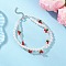 Cherry ABS Plastic Imitation & Glass Multi-strand Beaded Bracelets for Women, White, 8-5/8 inch(21.8cm)