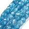 Natural Quartz Imitation Apatite Beads Strands, Dyed, Faceted, Cube, Deep Sky Blue, 6.5~7x6.5~7x6.5~7mm, Hole: 1mm, about 61~62pcs/strand, 15.47~15.67 inch(39.3~39.8cm)