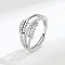 S925 Sterling Silver Adjustable Rings, with S925 Stamp, Spinner Rings for Women, Silver, Inner Diameter: 15~20mm