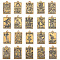 2 Sets Tibetan Style Zinc Alloy Pendants, Rectangle with Tarot, Antique Golden, 23x14.5x1.5mm, Hole: 1.5mm, 20pcs/set