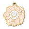 304 Stainless Steel Pendants, with Enamel, Golden, Flower, 17x15x1.7mm, Hole: 1.4mm
