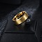 201 Stainless Steel Finger Rings for Men, Golden, 8mm, Inner Diameter: 18.2mm