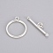 925 Sterling Silver Toggle Clasps, Ring, Silver, 23x6x2.5mm, Hole: 1.6mm, 16x1.3mm