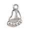 304 Stainless Steel Charms, Ocean Theme, Anti-Tarnish, Footprint, 10x7x2.5mm, Hole: 1.2mm